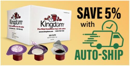 Kingdom Prefilled Communion Cups with Wafers Box of 500 Red Juice